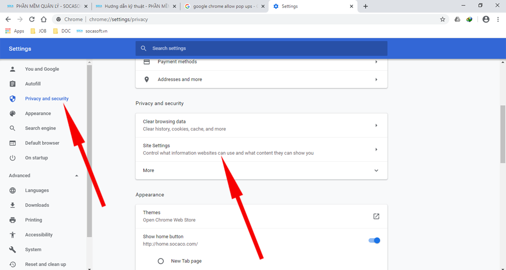 Hướng dẫn kỹ thuật - Google Chrome allow pop up - Bước 2